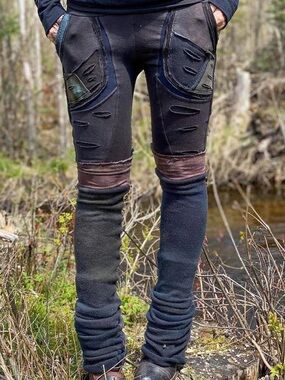 WildHorse Apparel Patchwork Distressed Black Cargo Leggings